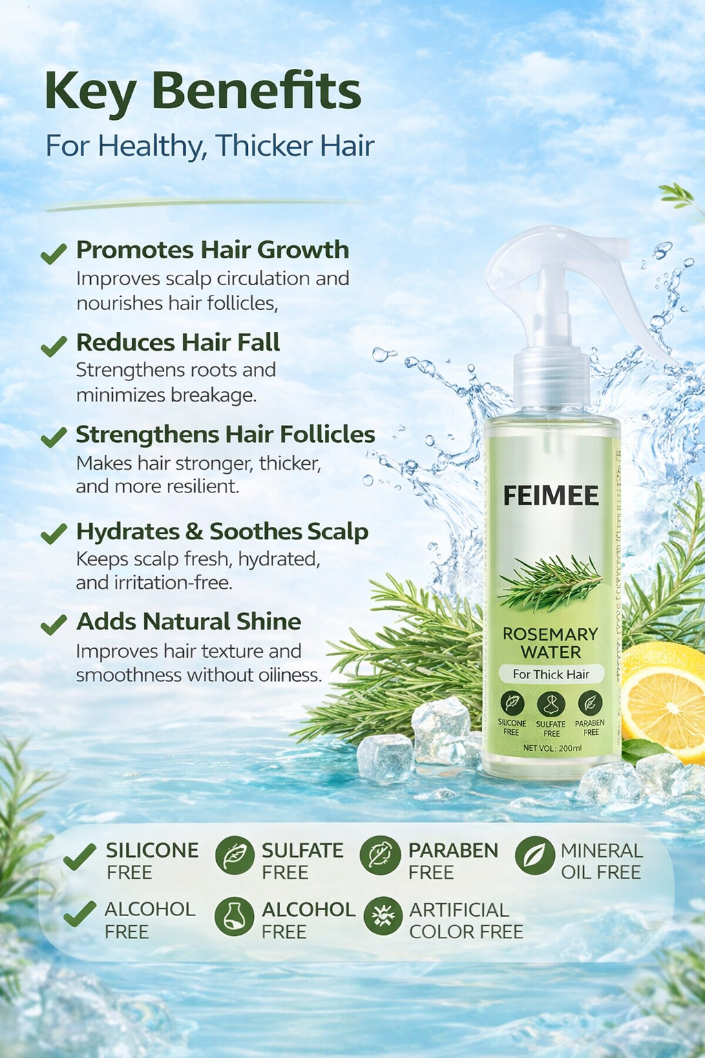 Rosemary Water, Hair Spray For Regrowth Buy 1 Get 2 Free