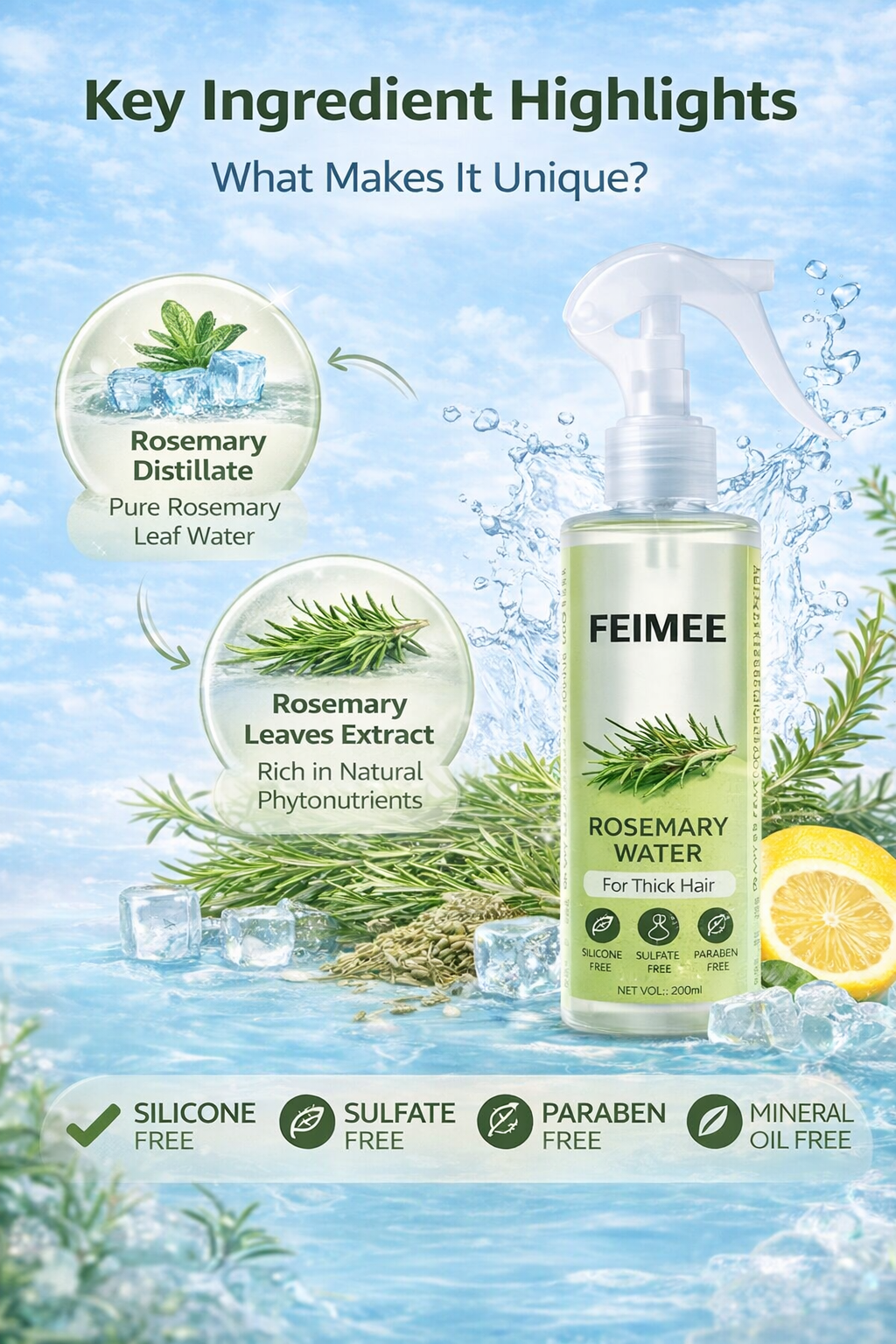 Rosemary Water, Hair Spray For Regrowth Buy 1 Get 2 Free