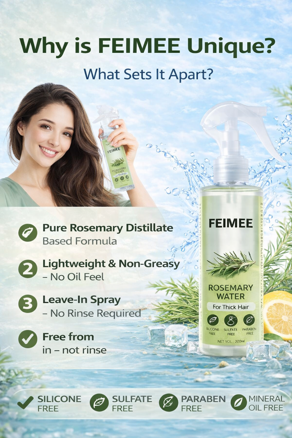 Rosemary Water, Hair Spray For Regrowth Buy 1 Get 2 Free